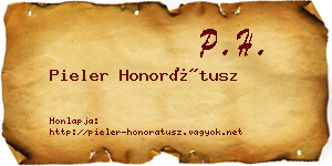 Pieler Honorátusz névjegykártya